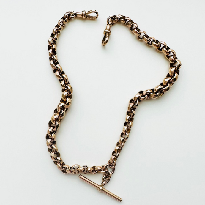 9K Edwardian Fancy Link graduated chain