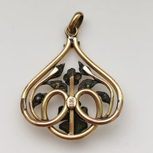 Load image into Gallery viewer, French Art Nouveau Antique, Rose Gold Filled Floral Pendant- by ORIA Jewelers.
