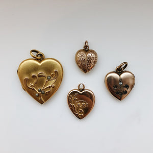 Antique Victorian 12CT Gold Filled Fleur-de-Lis Heart Locket by Wightman & Hough, c 1910